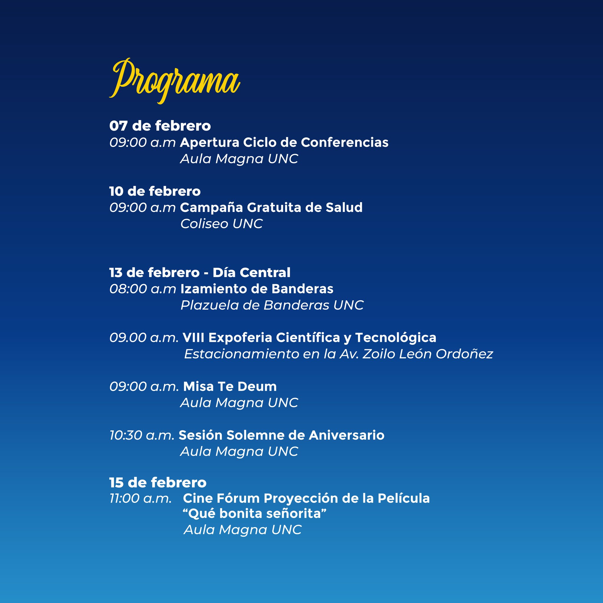 61 años UNC 2023 programa
