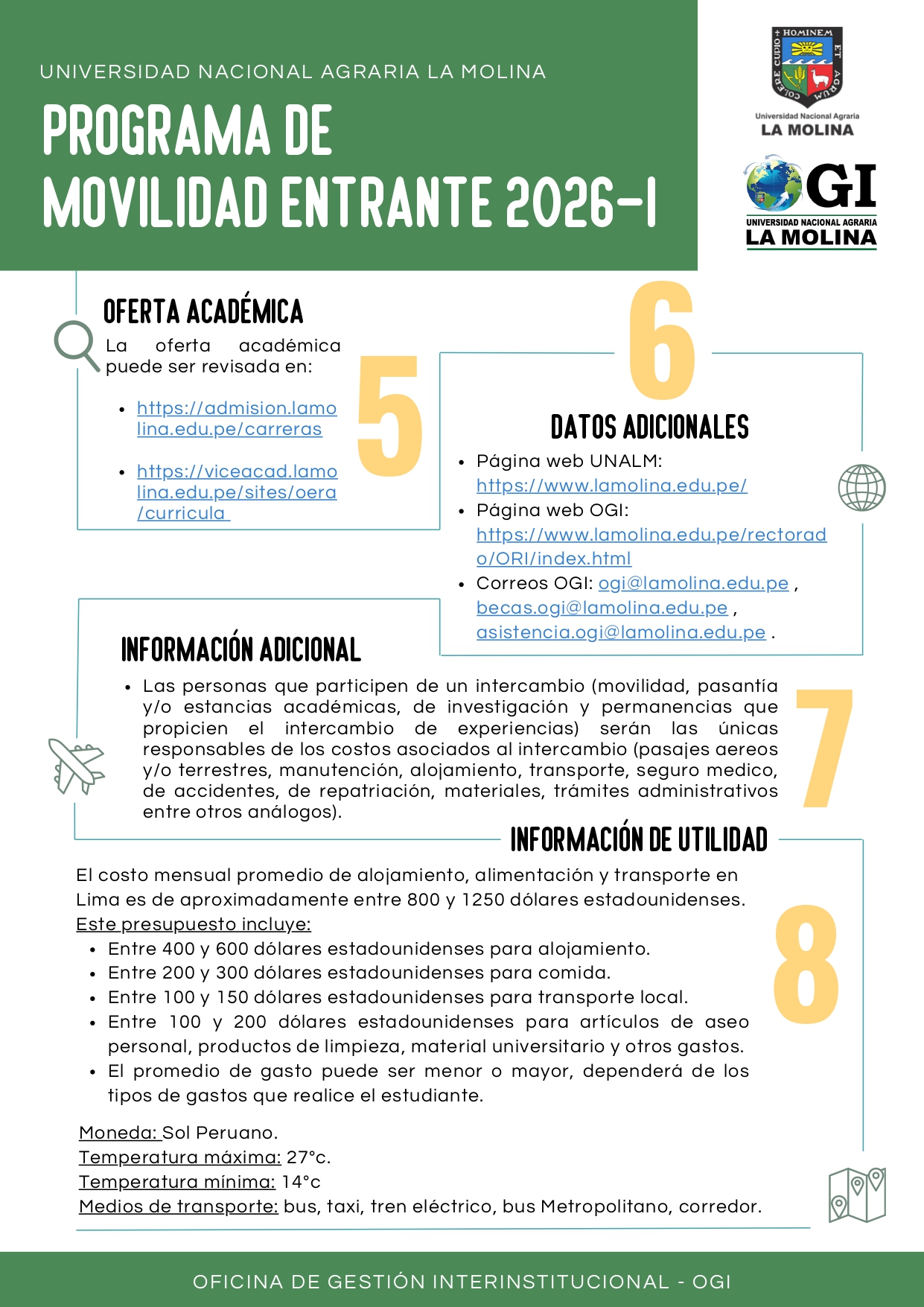 PROGRAMA DE MOVILIDAD ENTRANTE 2026 - I - Universidad Nacional Agraria La Molina2