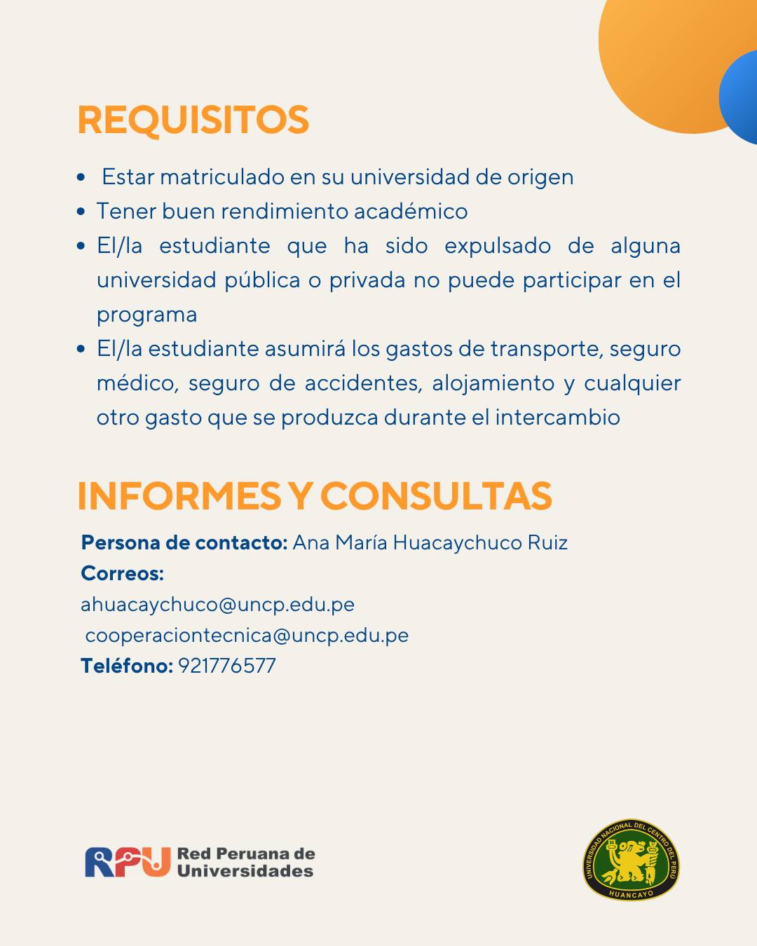 Intercambio UNCP semestre 2026-1 3