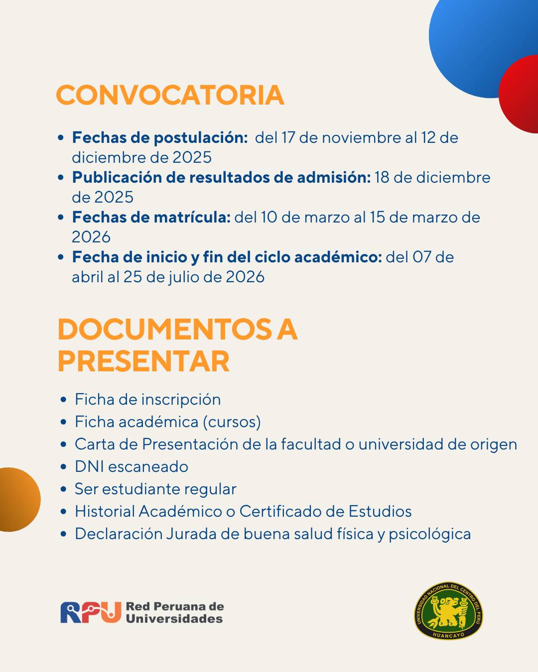 Intercambio UNCP semestre 2026-1 4