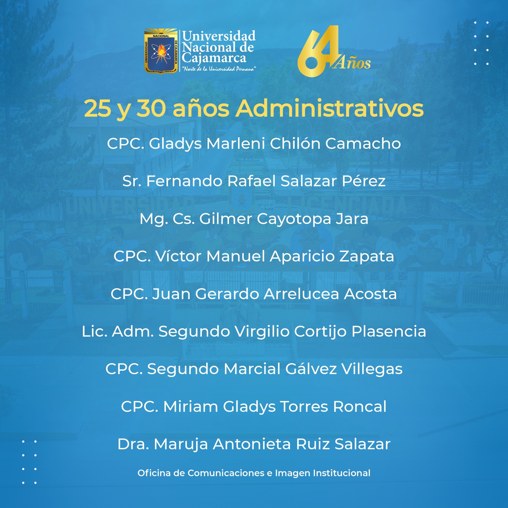 64 Aniversario de la Universidad Nacional de Cajamarca - Entrega de Reconocimientos2