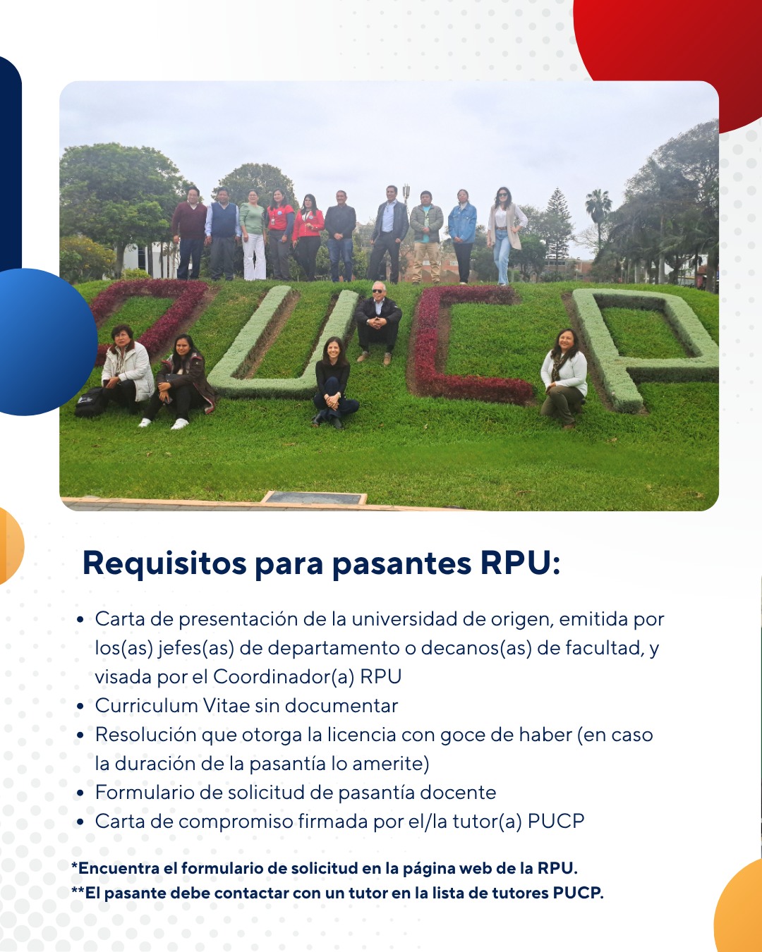RPU 2026 – Convocatoria para Docentes RPU - Pasantías Docentes en la PUCP 3