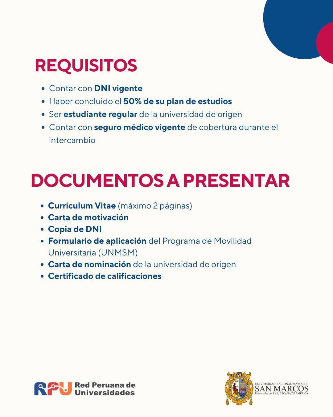 PROGRAMA DE MOVILIDAD ESTUDIANTIL DE LA RPU – UNMSM 2026-2 2