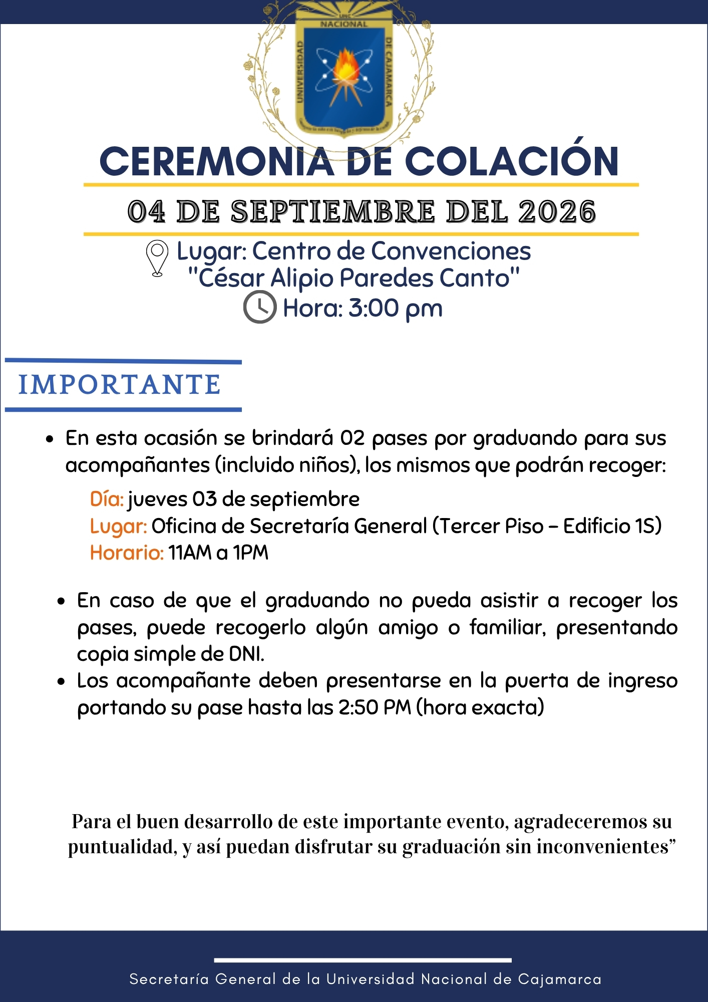 COMUNICADO COLACIÓN 04 SETIEMBRE 2026 TURNO TARDE 2